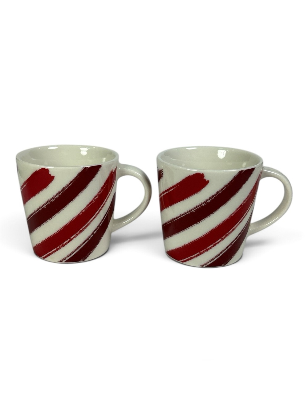 Starbucks Espresso Mini Mug Cup 3 Oz Red White Candy Cane Stripes Set Of 2